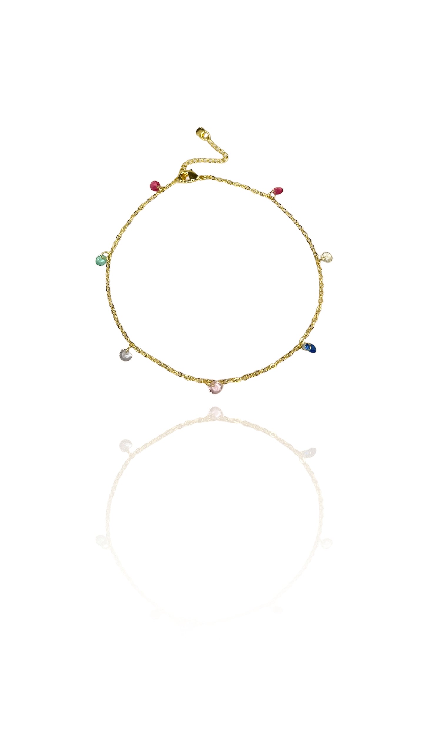 Pulseira com zircônias coloridas