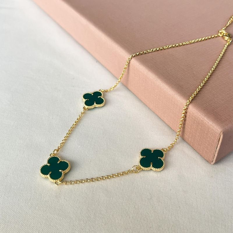 Choker trevos verde